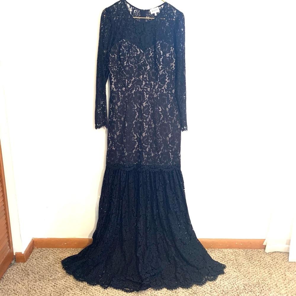 [Milly] Black Lace Evening Gown - Size 12